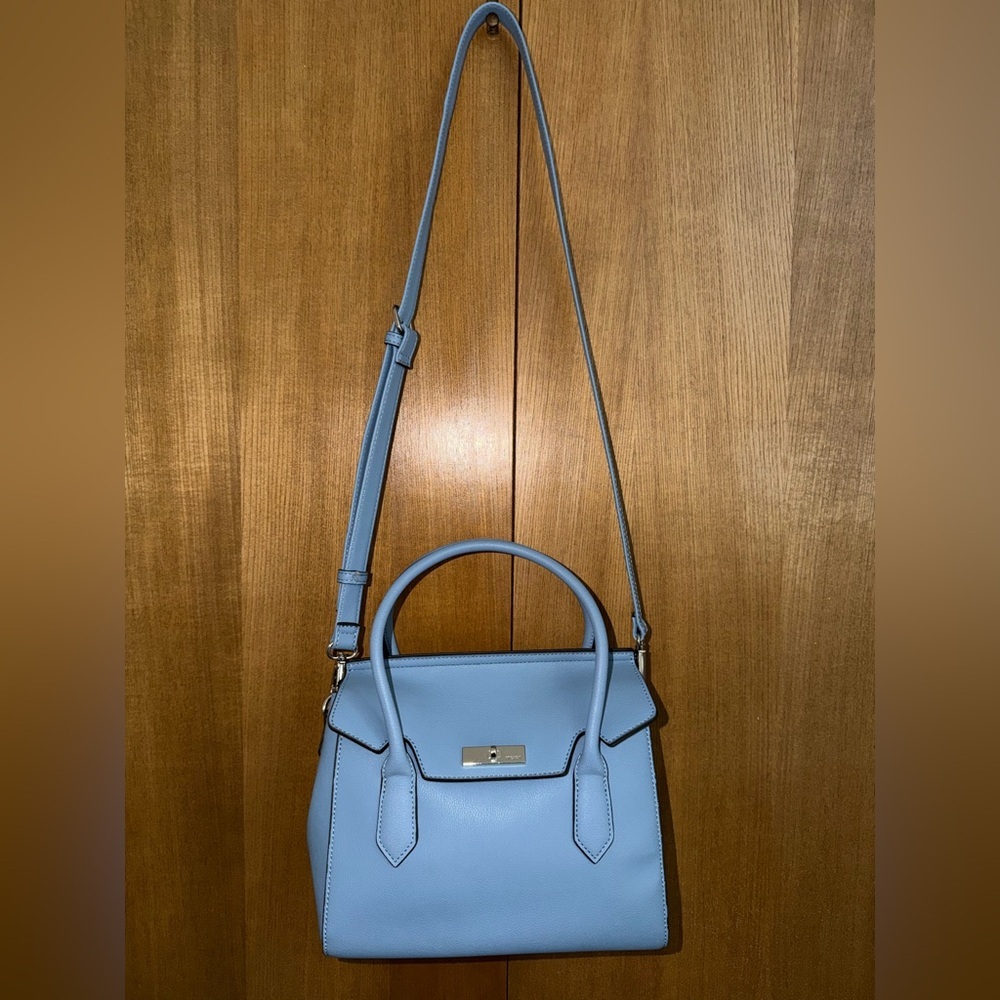 Nine West Light Blue Structured Top Handle Crossbody - Picture 13 of 14